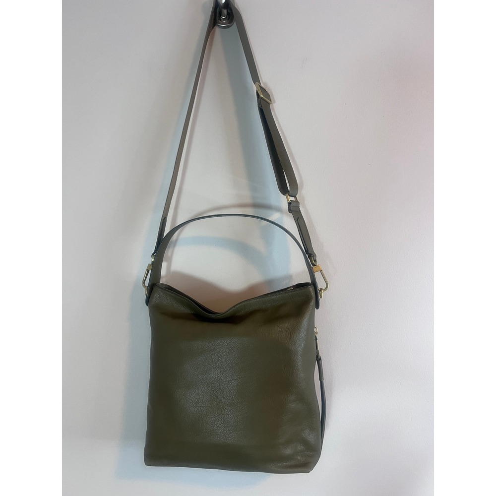 Fossil Maya Hobo Bag Olive Green Pebbled Leather Crossbody Shoulder Bag